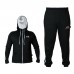 ARD CHAMPS™ Fleece Tracksuit Hoodie Trouser MMA Gym Boxing Running Jogging Suit (Black)
